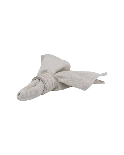 Halvor Bakke Lecce Beige Servett 4-pack – Fiskbensmönster i Bomullsblandning