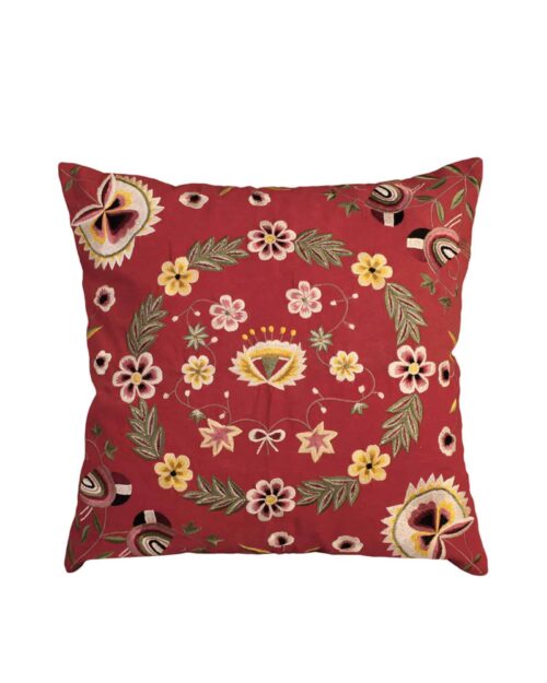 Kuddfodral Dalglans Röd 45x45 cm i Ekologisk Bomull