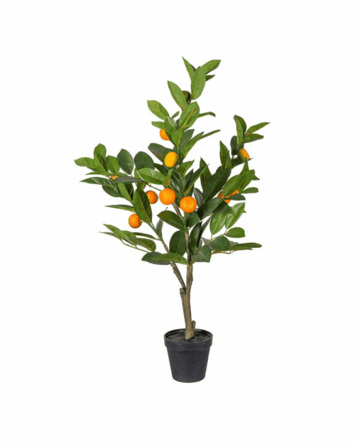 Citrus 70 cm – Naturtrogen konstväxt med gröna blad och gula frukter