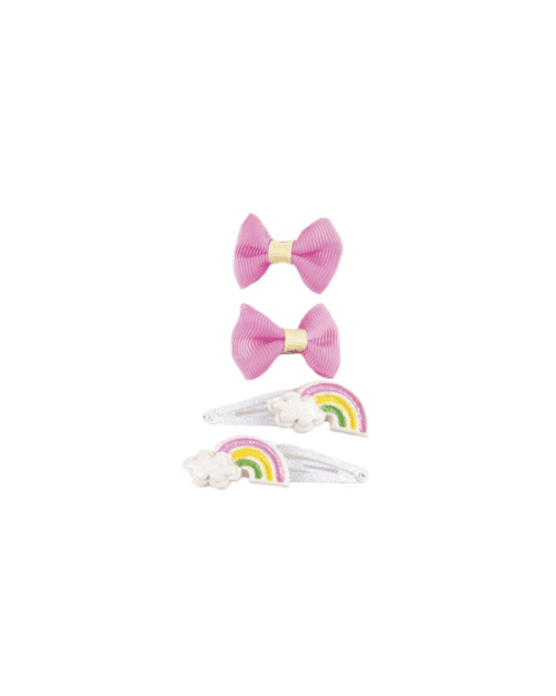 Snap Happy Rainbow & Loop Clip Set 4-pack – Hårspännen för barn
